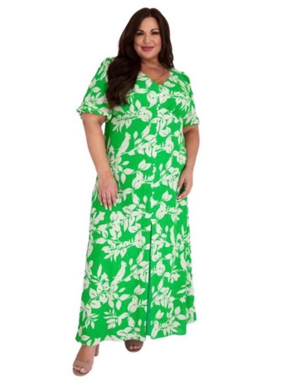 Maree Pour Toi Floral Peasant Bodice Maxi Dress - Size 16